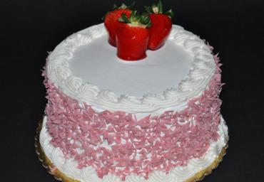 White Chocolate Strawberry Dessert Cake