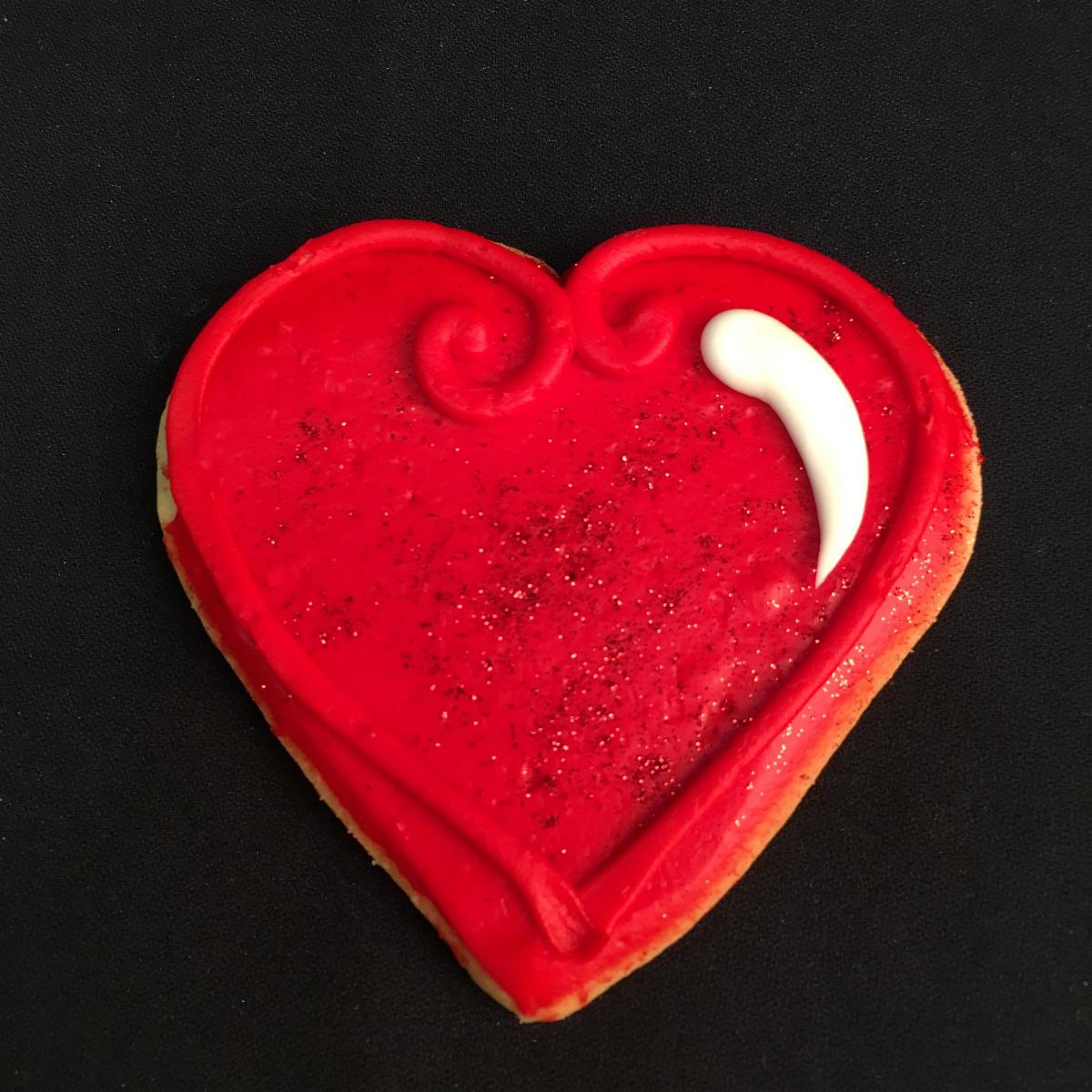 Holiday Decorated Cookie- Red Heart